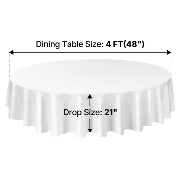 Dugesæt, 228,6 cm diameter, hvid, polyesterstof