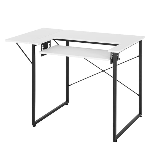 Sybord, 104,5x60x76 cm, Vit, Fällbara stålben