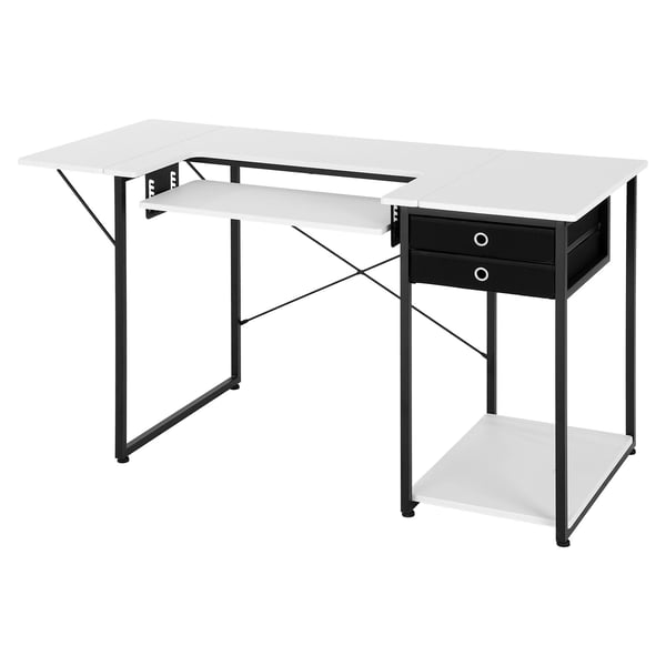 Sybord, 139,5x60x76 cm, Vit, Fällbar Förvaring i Stål