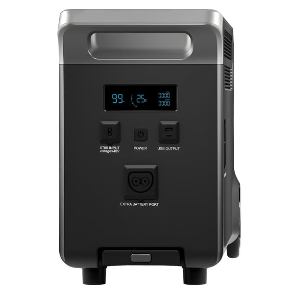 Ekspansionsbatteri, 3840Wh LiFePO4, 60.9x29.4x45.7 cm, Sort, bærbar