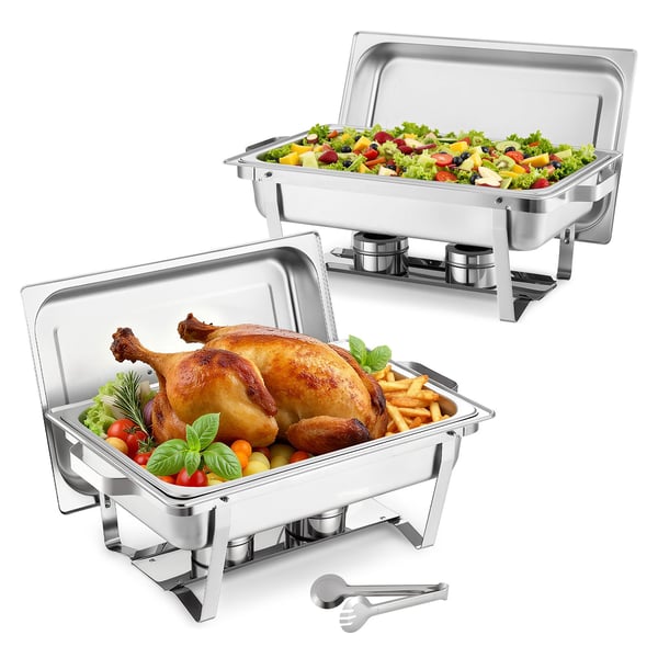 Chafing-astia, 8,5L 2 kpl, 61,5x35,5x32,5 cm, ruostumaton teräs