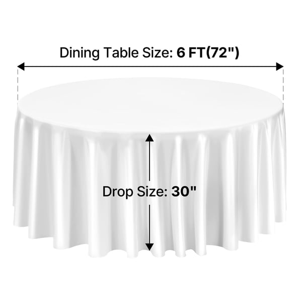 Bordduksset, 335.3 cm diameter, vit, polyestertyg