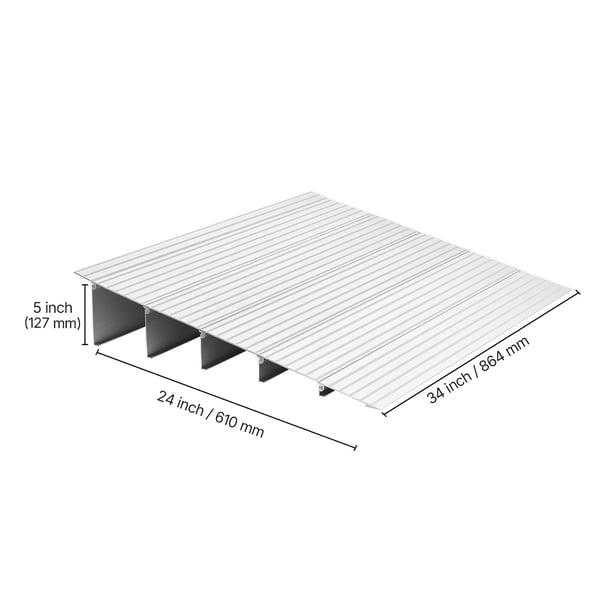 Kynnysramppi, 67.7x86.5x13.8 cm, alumiini, liukumaton