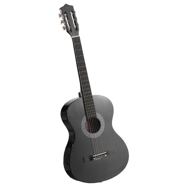 Klassisk guitar 96 cm sort, basswood, startpakke