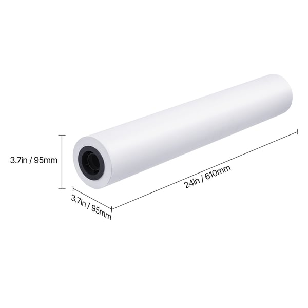 Bredformat Papirrulle, 609,6x4570 cm, Klar Hvid, 80 g/m², CAD Bond