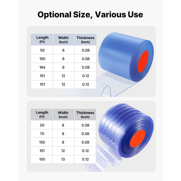 PVC-stripgardin, 30,8x0,305 m, Klar, Plastdörrremsa