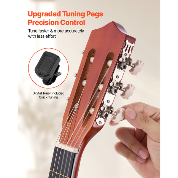 Klassisk guitar, 96 cm, naturtræ, startpakke