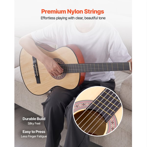 Klassisk guitar, 96 cm, naturtræ, startpakke