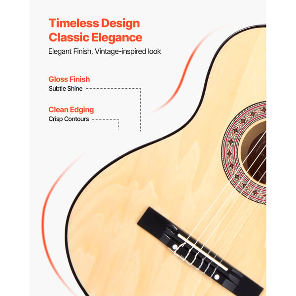 Klassisk guitar, 96 cm, naturtræ, startpakke