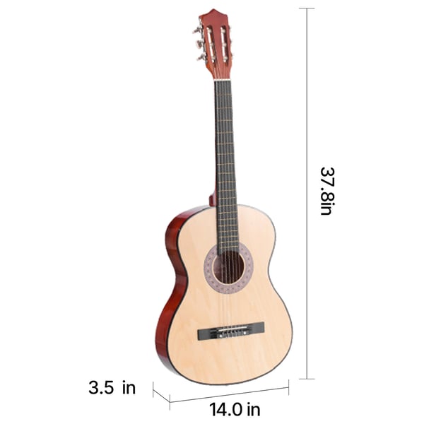 Klassisk guitar, 96 cm, naturtræ, startpakke