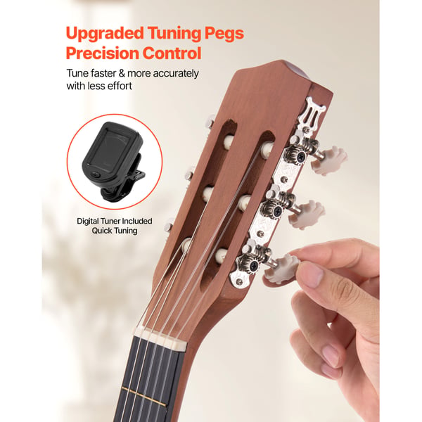 Klassisk guitar, 90 cm, naturtræ, startpakke