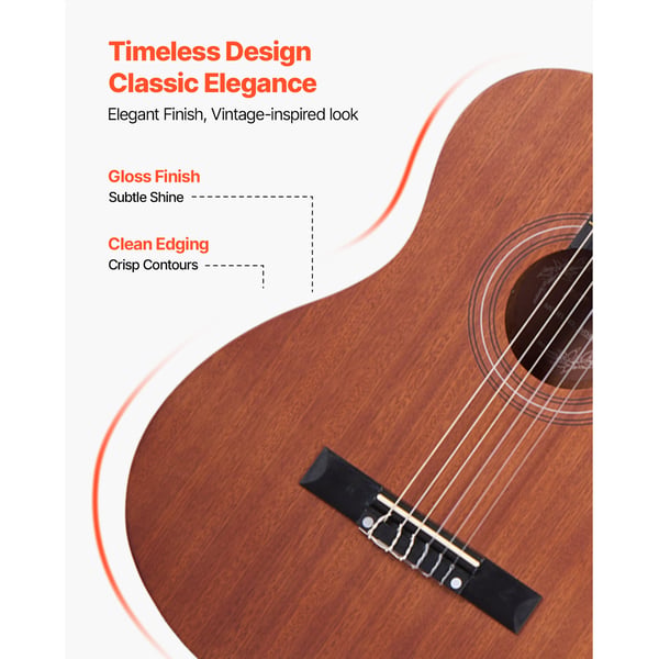 Klassisk guitar, 90 cm, naturtræ, startpakke