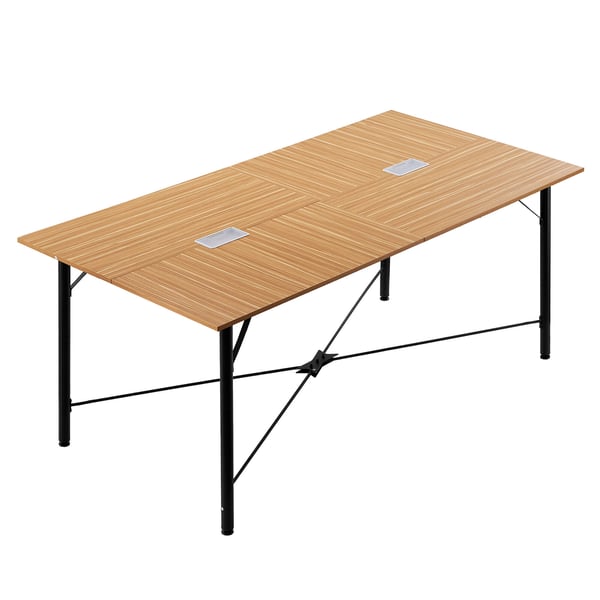 Konferencebord, 180x90x75 cm, Brun, Metalben