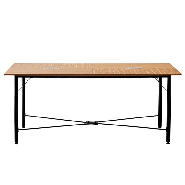 Konferencebord, 180x90x75 cm, Brun, Metalben