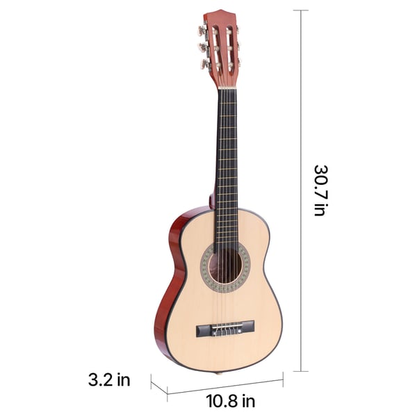 Klassisk guitar 78 cm træ startsæt natur