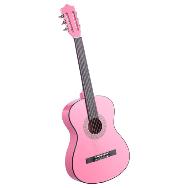 Klassisk guitar, 96 cm, pink, træ, startpakke
