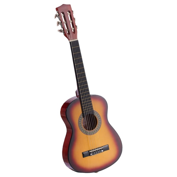 Klassisk guitar, 78 cm, sunburst, basswood startsæt