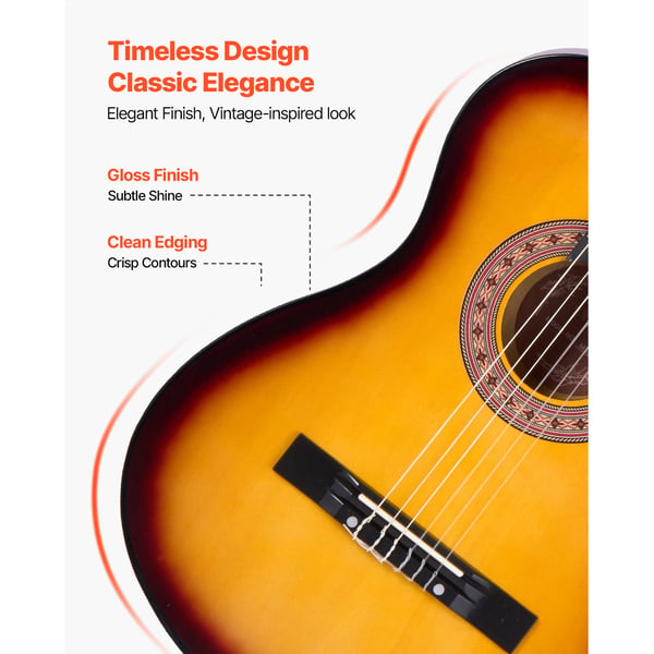 Klassisk guitar, 96x36 cm, Sunburst