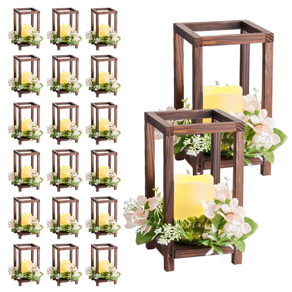 Lanterne Centerpiece Sæt, 140x140x254,8 mm, Brun