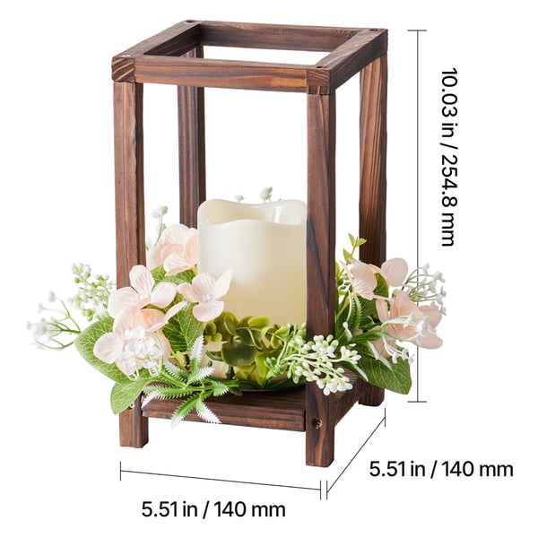 Lanterne Centerpiece Sæt, 140x140x254,8 mm, Brun