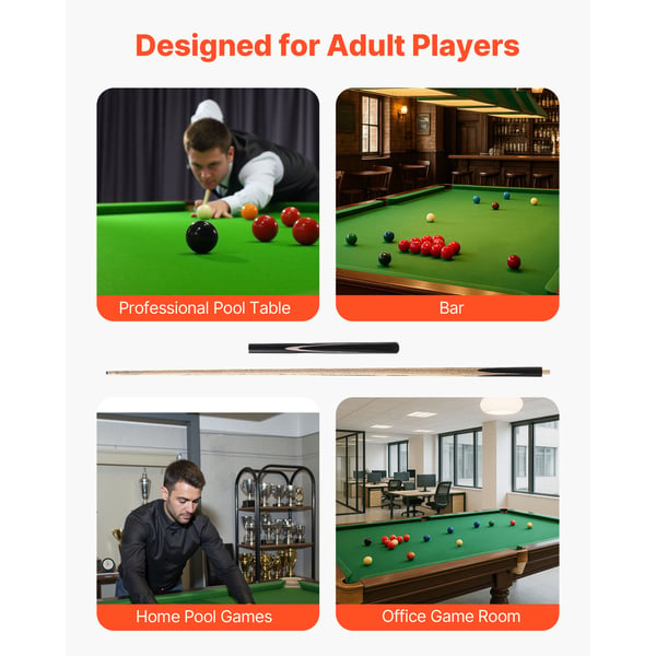 Snookerqueue, 145x3,1x0,95 cm, Brun