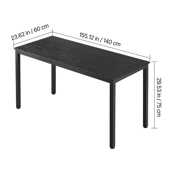 Konferensbord, 140x60x75 cm, Svart