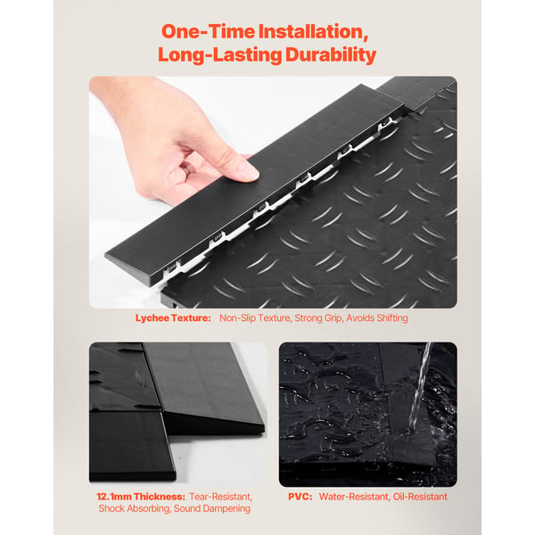 Garagegolv Kantlist Kit, 305x50x12,1 mm, Svart