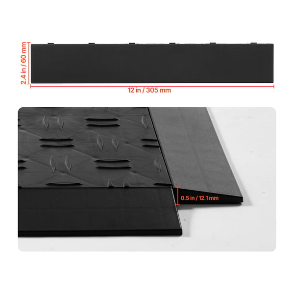 Garagegolv Kantlist Kit, 305x50x12,1 mm, Svart