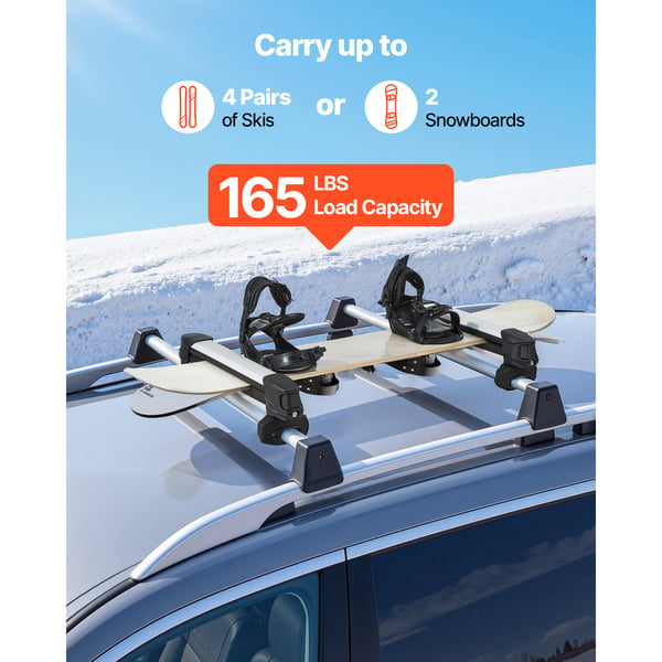 Skid- och snowboardtakräcke, 66,5x8,5x10 cm, Svart