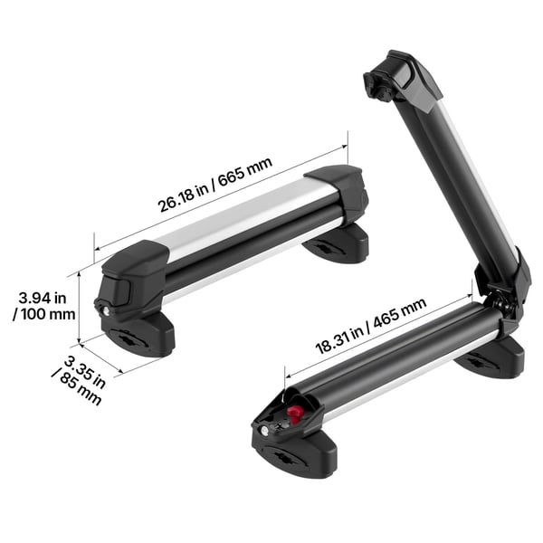 Skid- och snowboardtakräcke, 66,5x8,5x10 cm, Svart