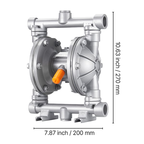 Dubbelmembranpump, luftdriven, 24.98 l/min, aluminium