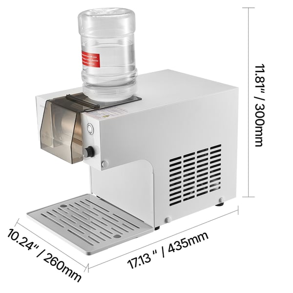 Snöflinga ismaskin, 1,8L tank, 80x24x90 cm, silver