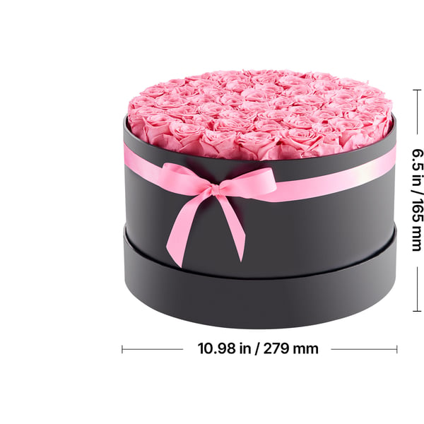 Konserverad Rosbukett, 279x279x165 mm, Rosa