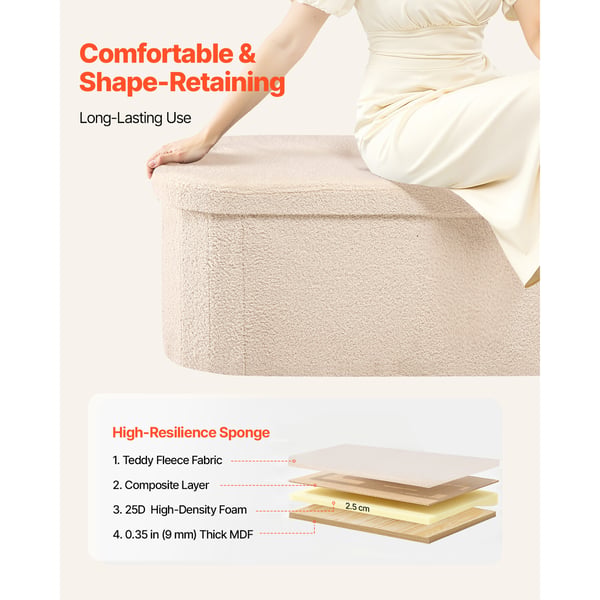 Säilytysrahi penkki, 110x38x38 cm, beige