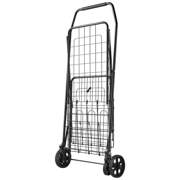 Shoppingvagn, Fällbar transportvagn, 54x52.5x100 cm, Svart, Metall