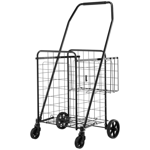 Shoppingvagn, Fällbar transportvagn, 54x52.5x100 cm, Svart, Metall