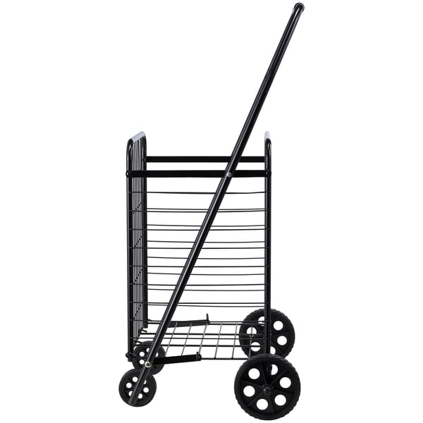 Shoppingvagn, Fällbar transportvagn 48x41x85,7 cm, Svart, Metall