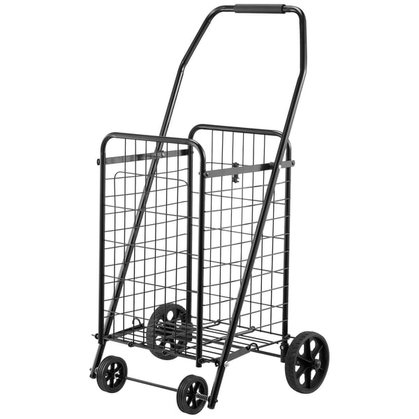Shoppingvagn, Fällbar transportvagn 48x41x85,7 cm, Svart, Metall