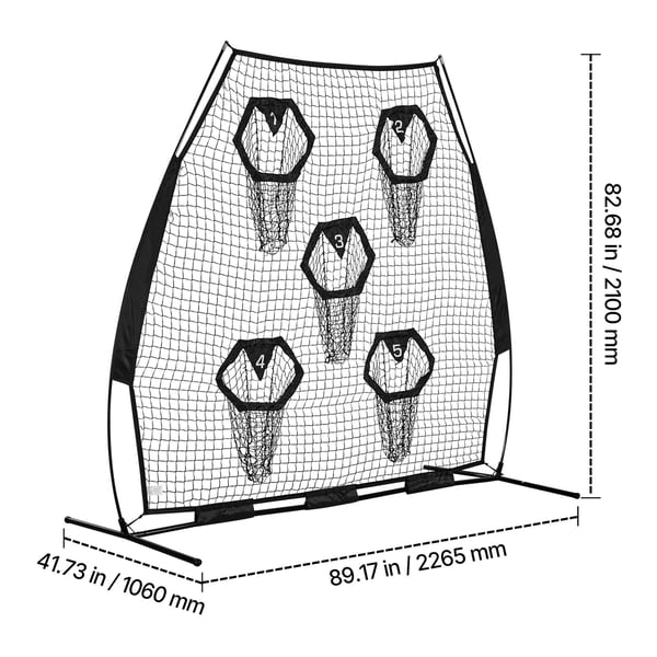 Jalkapalloharjoittelun heittoverkko, 2133,6x2133,6 mm, harjoitusverkko, solmuton verkko