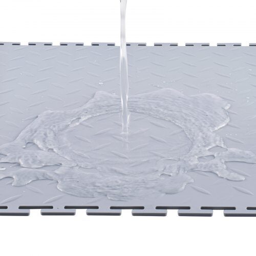 Garagegolvplattor, 513x513x5 mm, Ljusgrå, PVC