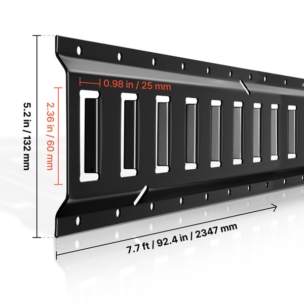 Surringsskinnesæt, 4-pak, 234,6 cm, stål