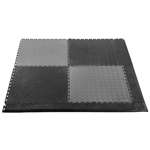 Garagegulv Kant Sæt, 513x103x5 mm, Sort, PVC