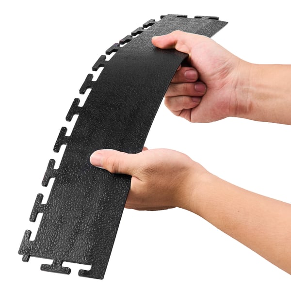 Garagegulv Kant Sæt, 513x103x5 mm, Sort, PVC