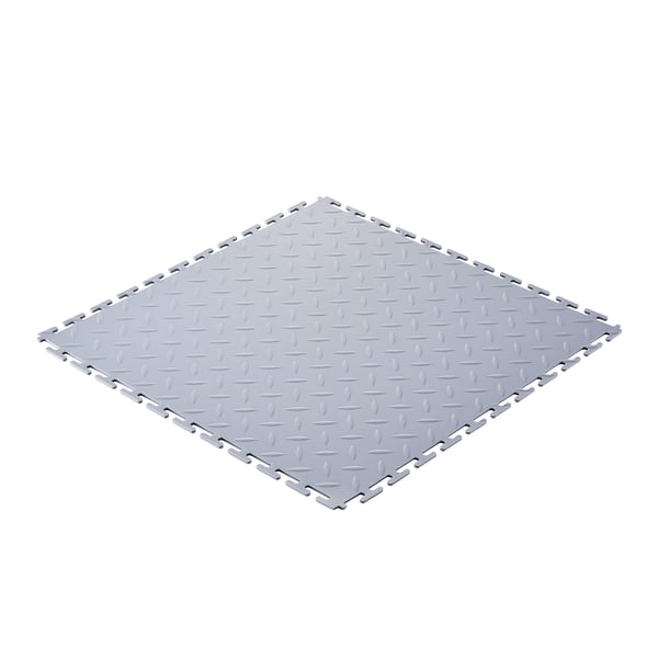 Garagegulvfliser, 51,3x51,3x0,5 cm, Sølv, PVC