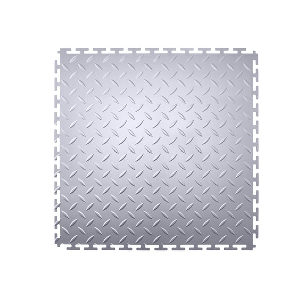 Garagegulvfliser, 51,3x51,3x0,5 cm, Sølv, PVC