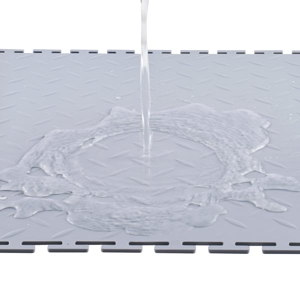 Garagegulvfliser, 51,3x51,3x0,5 cm, Sølv, PVC