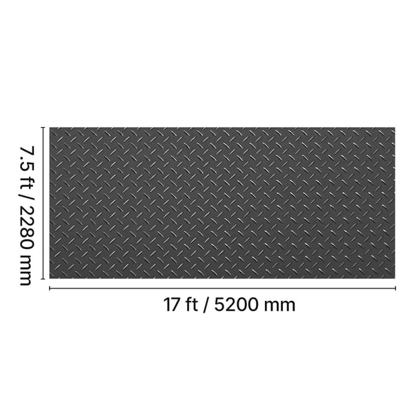 Garagegulvmåtte, 228x520 cm, Sort, PVC