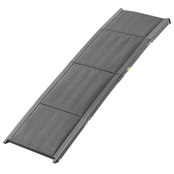 Hunderrampe, 180x43,2 cm, Sort, Sammenklappelig aluminiumsrampe til kæledyr