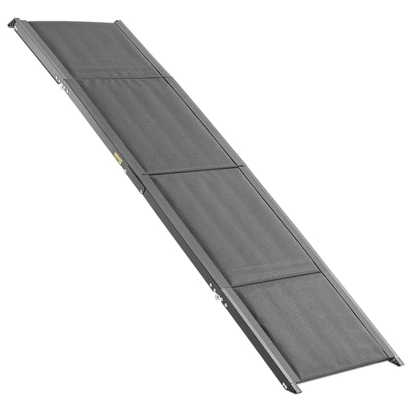 Hunderrampe, 180x43,2 cm, Sort, Sammenklappelig aluminiumsrampe til kæledyr