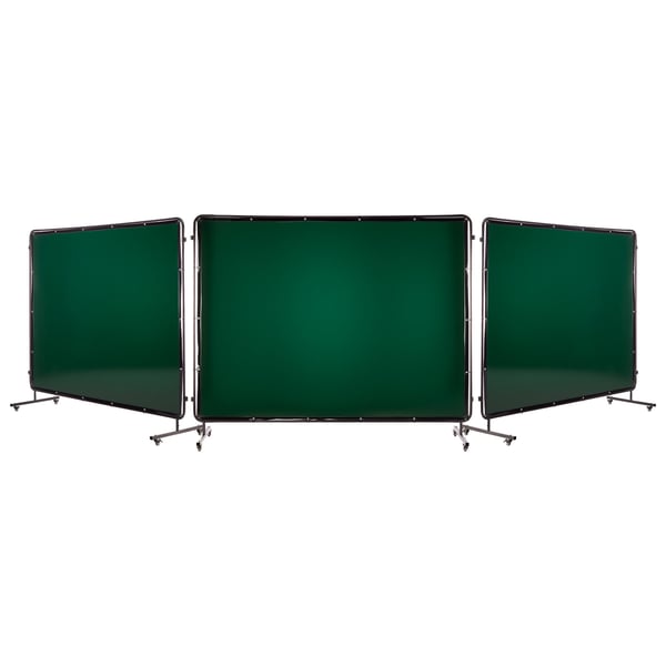 Hitsausnäyttö, 3-paneelinen 174x234 cm, tummanvihreä, palonkestävä vinyyli